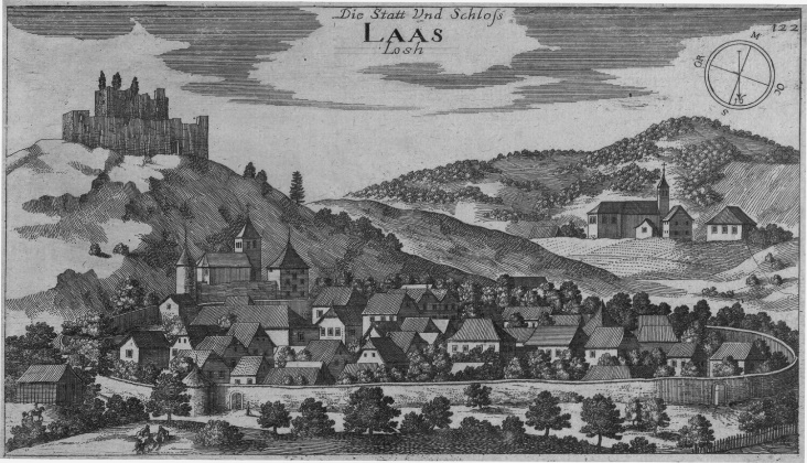 Slika 3 (Vir: https://commons.wikimedia.org/wiki/File:Valvasor\_- _Mesto_in_grad_Lo%C5%BE.jpg)